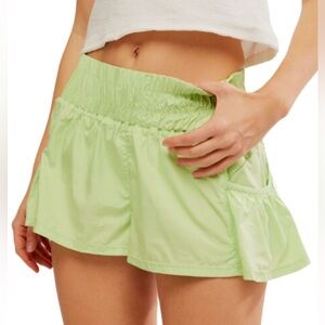 Free People Movement Get Your Flirt On Shorts Lightning Lime Size M